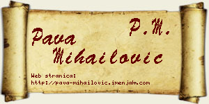 Pava Mihailović vizit kartica